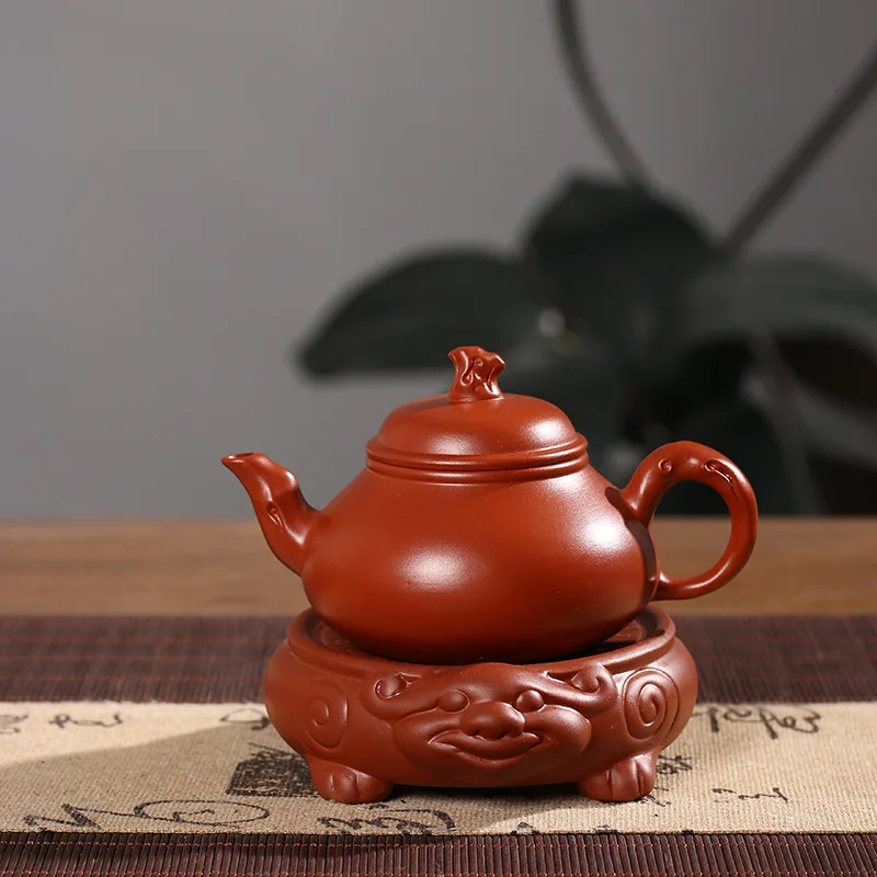 120ML Chaozhou Raw Ore Zhuni Pulled Clay Stump Low Pear Zisha Teapot, Household Kungfu Brewing Teaware for Gongfu Tea