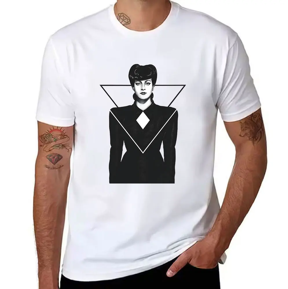 Men's Cotton T-shirt Blade Runner Rachael Sci-fi Movie Graphic Print Crew Neck Tee for Daily Wear