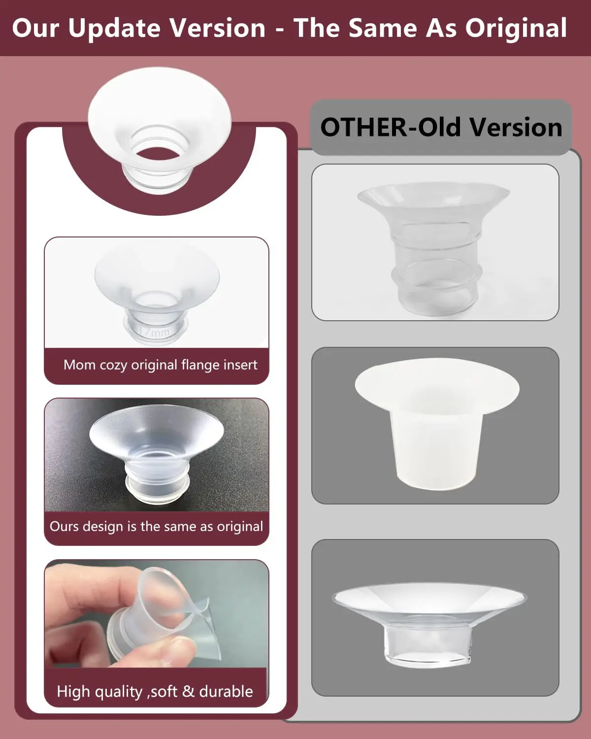 إدراج شفة متوافق مع مضخة الثدي Momcozy/Spectra/Medela/eufy/Elvie/Lansinoh/Paruu، ومعظم الدروع مقاس 24 مم #5