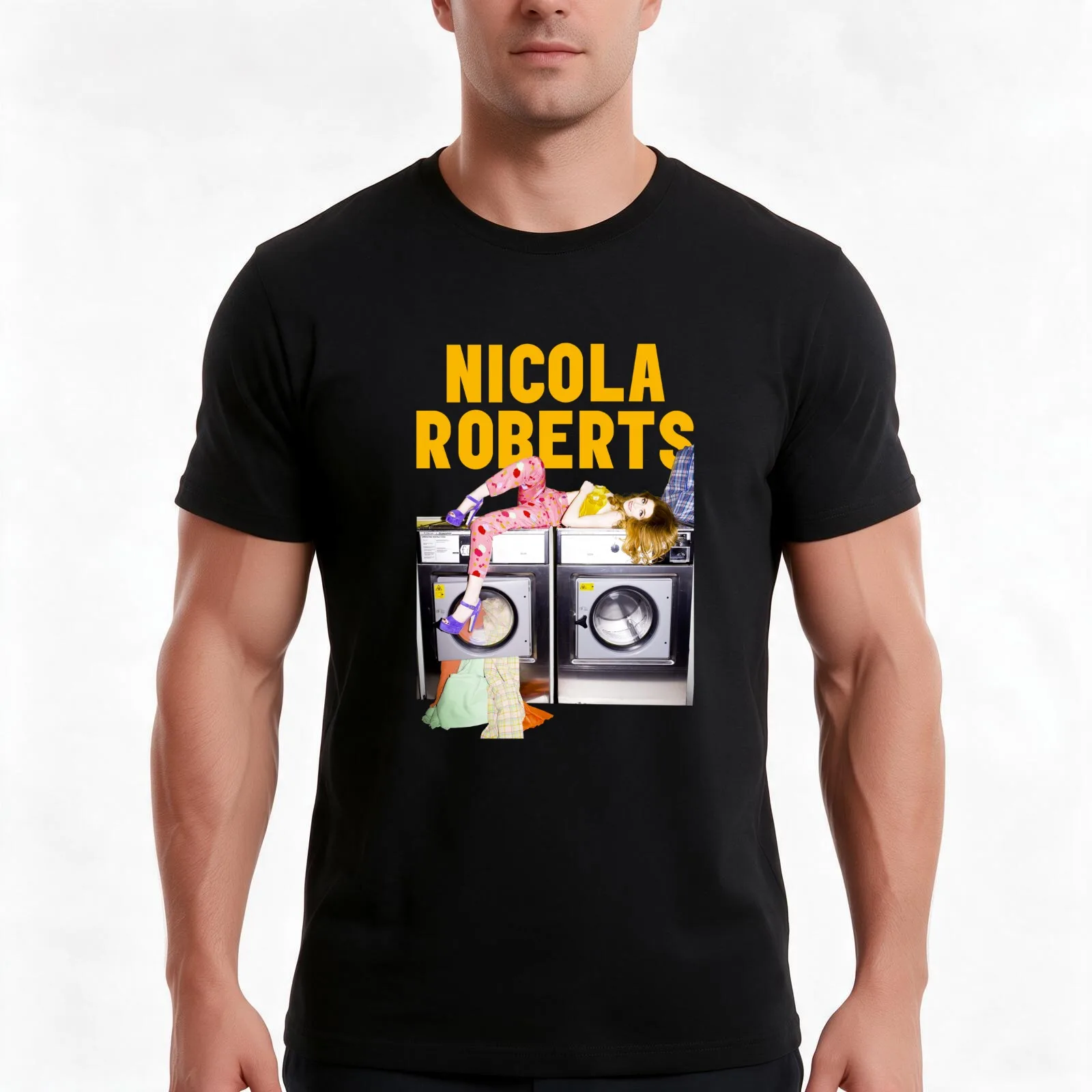 Nicola Roberts T-Shirt, Summer Casual Cotton Tee, Oversized Streetwear Tops, Vintage Graphic Print, Loose Fit Short Sleeve