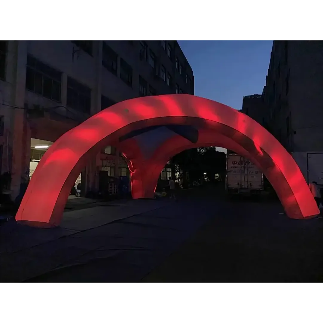 Giant Inflatable Arch Tent with Color Change LED Light Air Blow Nightclub Outdoor Event Decoration Props for Promotion