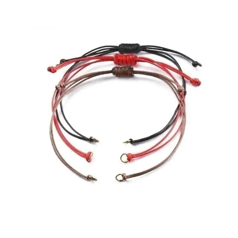 A52E 2 Stück farbiges Wachsfaden-Armband, handgefertigtes geflochtenes Armband, böhmischer Schmuck – Detail 7