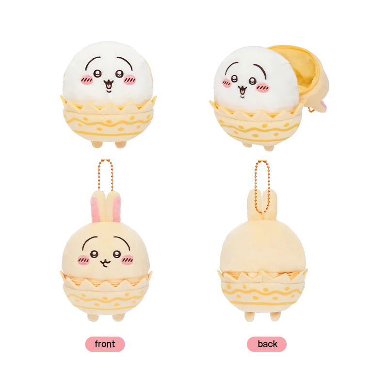 Chiikawa Easter Plush Keychain - Kawaii Cartoon Keyring with Cute Characters, Soft Fluffy Key Holder for Bags/Purses