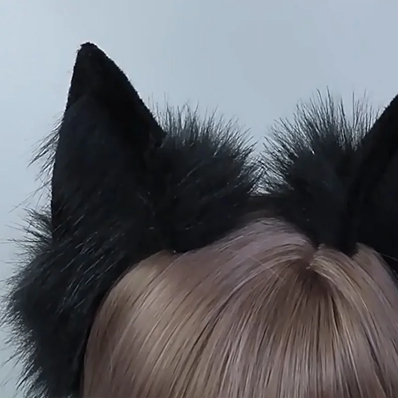 Lovely Plush Cat Ear Hair Hoops Headbands Cosplay Faux Fur Hairband Lolita Girls Halloween Party Anime Headwear Hair Accessories