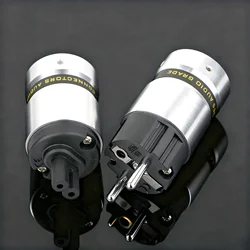 Hifi Aluminum Figure 8 IEC C7 Female Plug gold Plated Schuko EU Male Connector+C7 IEC Female Plug Socket DIY Power Cord Cable