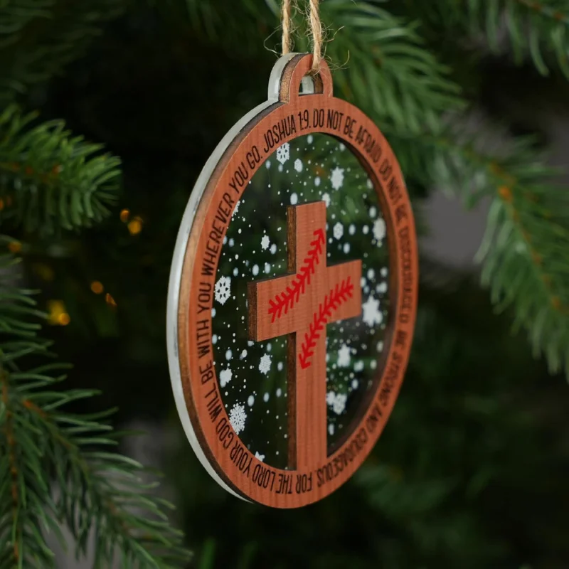 เครื่องประดับเบสบอล - ไม้และอะคริลิค 2 ชั้น เด็กคริสเตียน รอบเด็กชายและเด็กหญิง