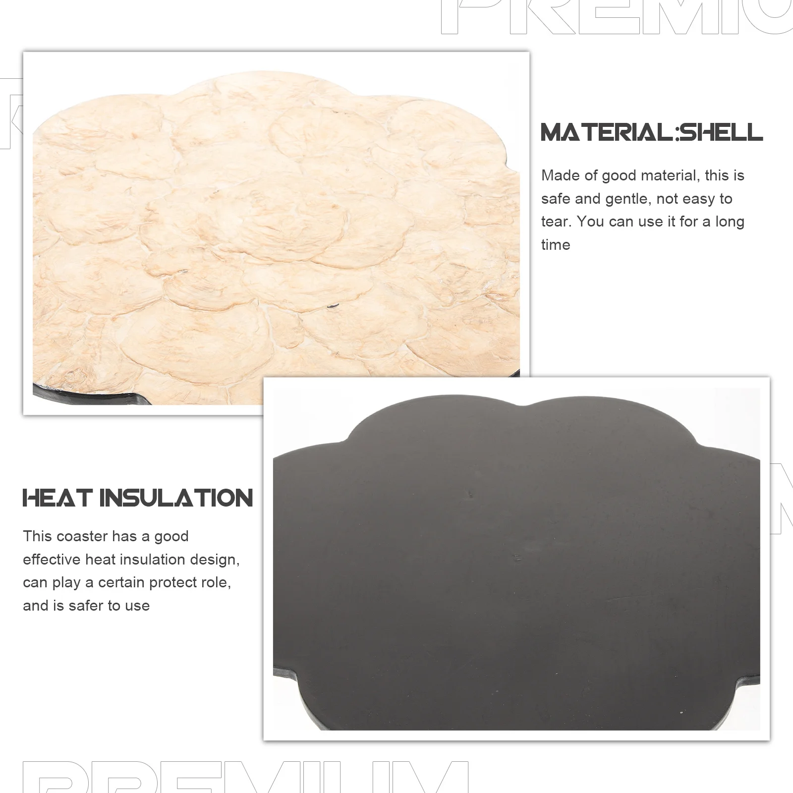 

Shell Coaster Heat Insulation Cup Mat Non Slip Mug Holder for Home Coffee Shop Natural Shell Placemat Placemat