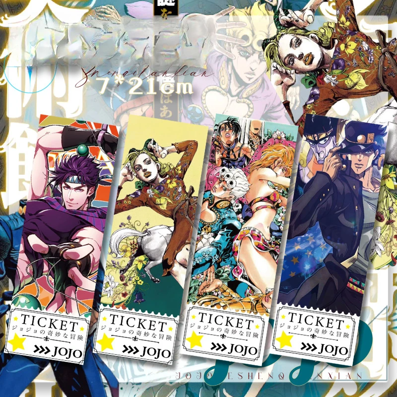 21X7CM Joseph Joestar Kojirou Okuyasu Joan Joestar Popular Anime 2D Peripheral Bookmarks and Laser Tickets Pretty Stationery