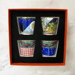 4 pcs per set  Midsummer Night's Dream Pattern Milk Cups Novelty Gifts Ceramic Milk Tea Cups Best gift with gift box