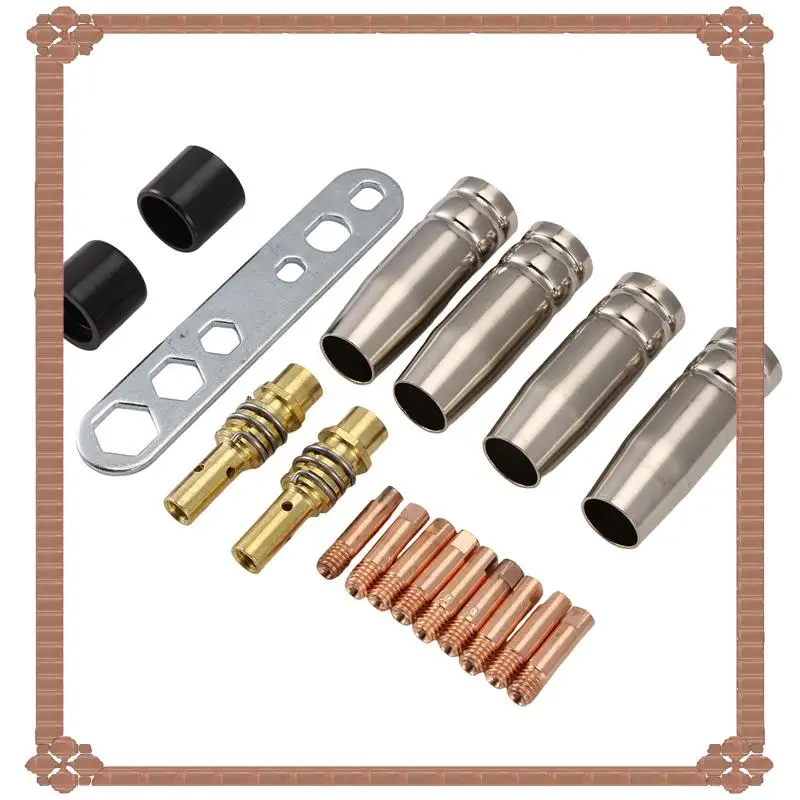

24-Hour Delivery 19Pcs Nozzle Contact Tips Holder For Mig Welder Torch Contact Semi-Automatic Welding Tool For 15AK Welding Torc