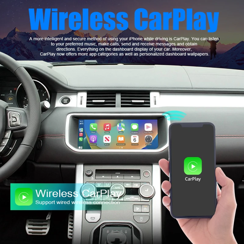 For phone Wireless Carplay For Land Rover/Jaguar/Range Rover/Evoque/Discovery Android Auto Ai Box Multimedia USB Navigation DSP