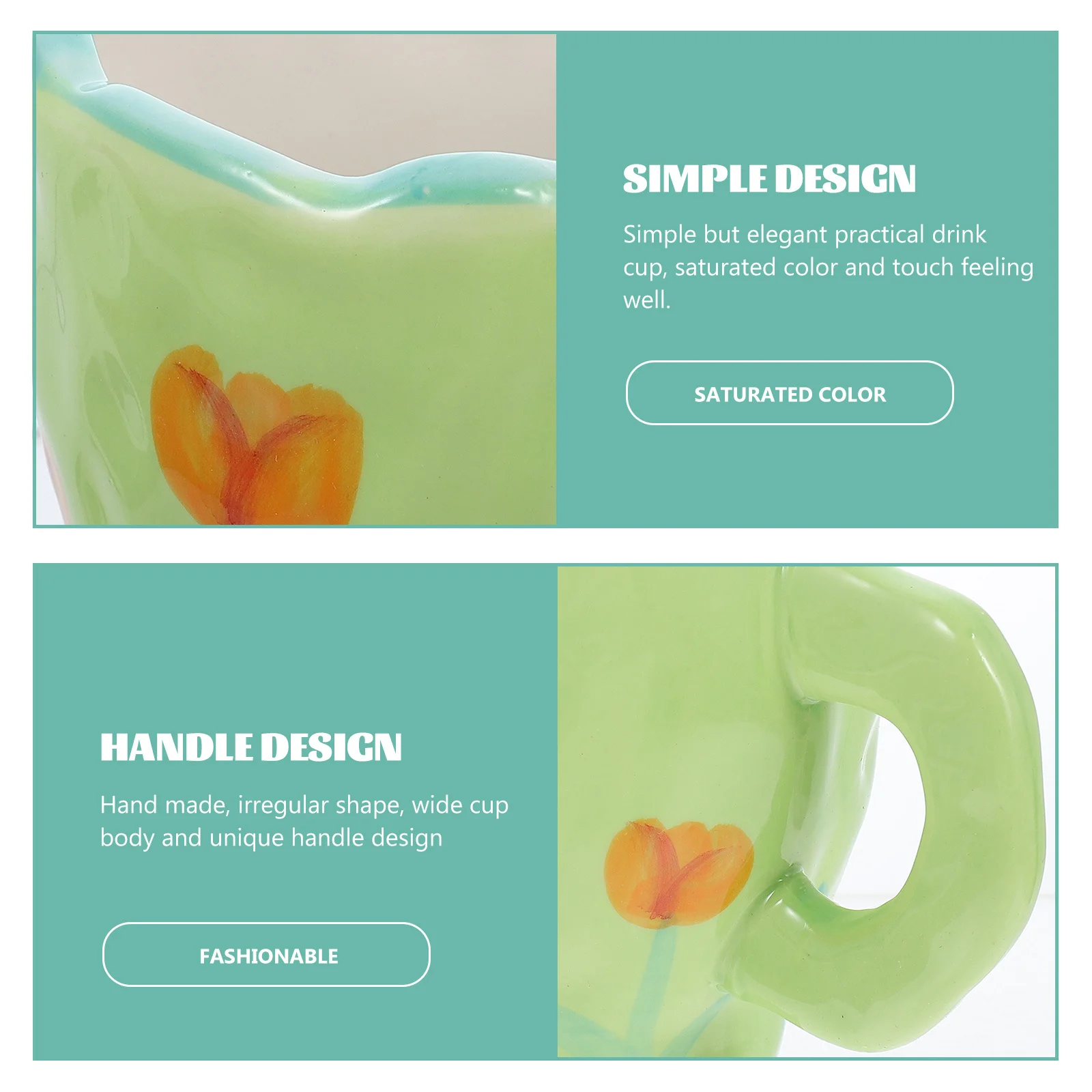 

300ml Ceramic Coffee Mug Handpainted Cute Lovely Water Cup with Snack Saucer Cute Mugs Coffee Mugs Breakfast Cup