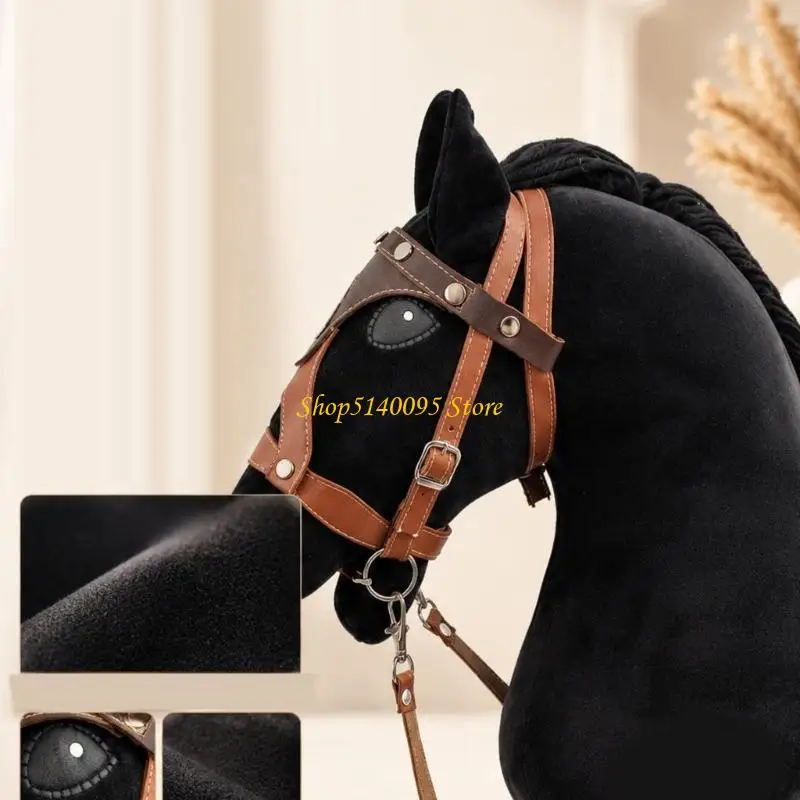 DXAE Hobby Horse Role Play Prop with Plush Head and Attached Reins