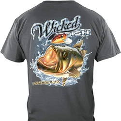 Large Mouth Bass with Popper Fishing T-Shirt Summer Cotton Short Sleeve O-Neck Men's T Shirt New S-3XL