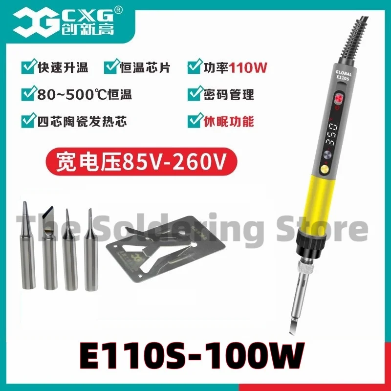 

Электрический паяльник CXG с функцией сна, регулятор температуры с цифровым дисплеем, профессиональный паяльный инструмент 60/90/110 Вт