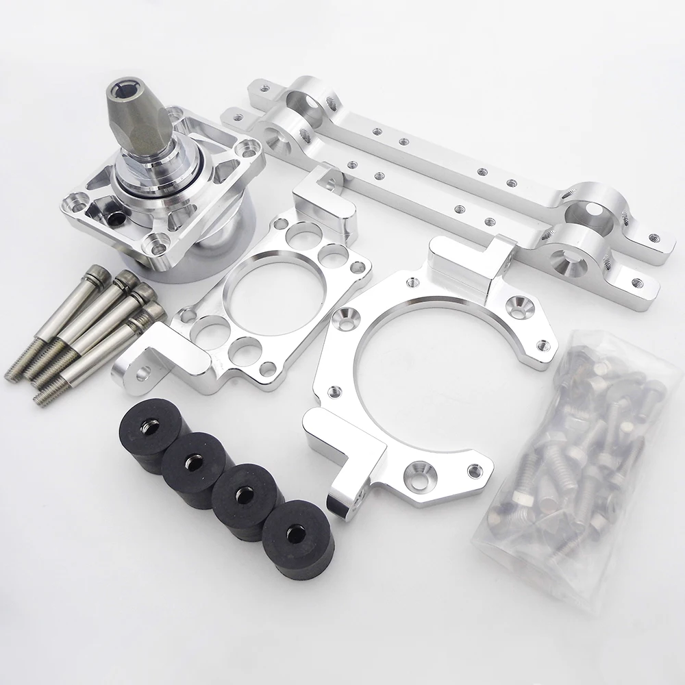 CNC Aluminum Alloy Engine Mount Bracket & Clutch Set for Zenoah 26CC 29CC 30CC QJ Engine Fit RC Boat, MONO, Vee Speedboat