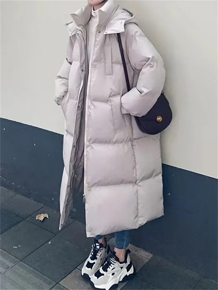 Syiwidii kurtka pikowana dla kobiet jesień zima nowe grube ciepłe kurtki z kapturem Oversized Casual koreańska moda Outwear X1179