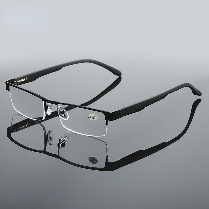 

Anti Blue Light Reading Glasses Men Half Frame Presbyopia Glasses Metal Square Eyewear Holiday Gifts Gift Anti Fatigue Gafas