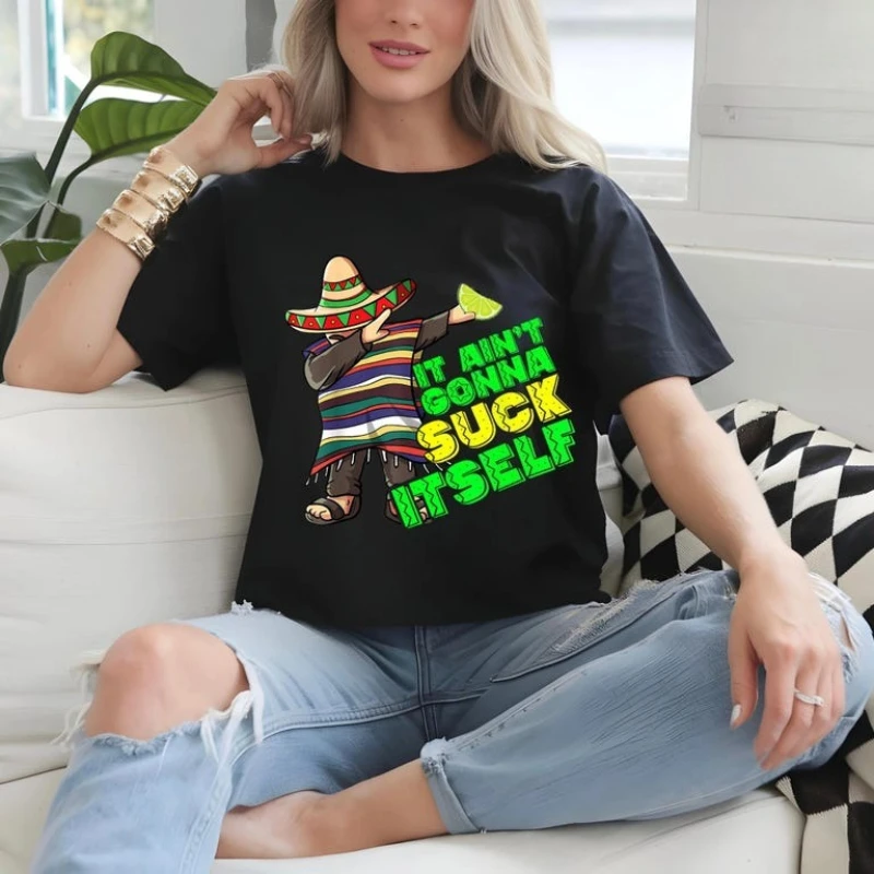 

Мексиканское пончо сомбреро, футболка Cinco De Mayo, рубашка унисекс, забавная мужская женская футболка, праздничный топ, летние забавные рубашки из хлопка