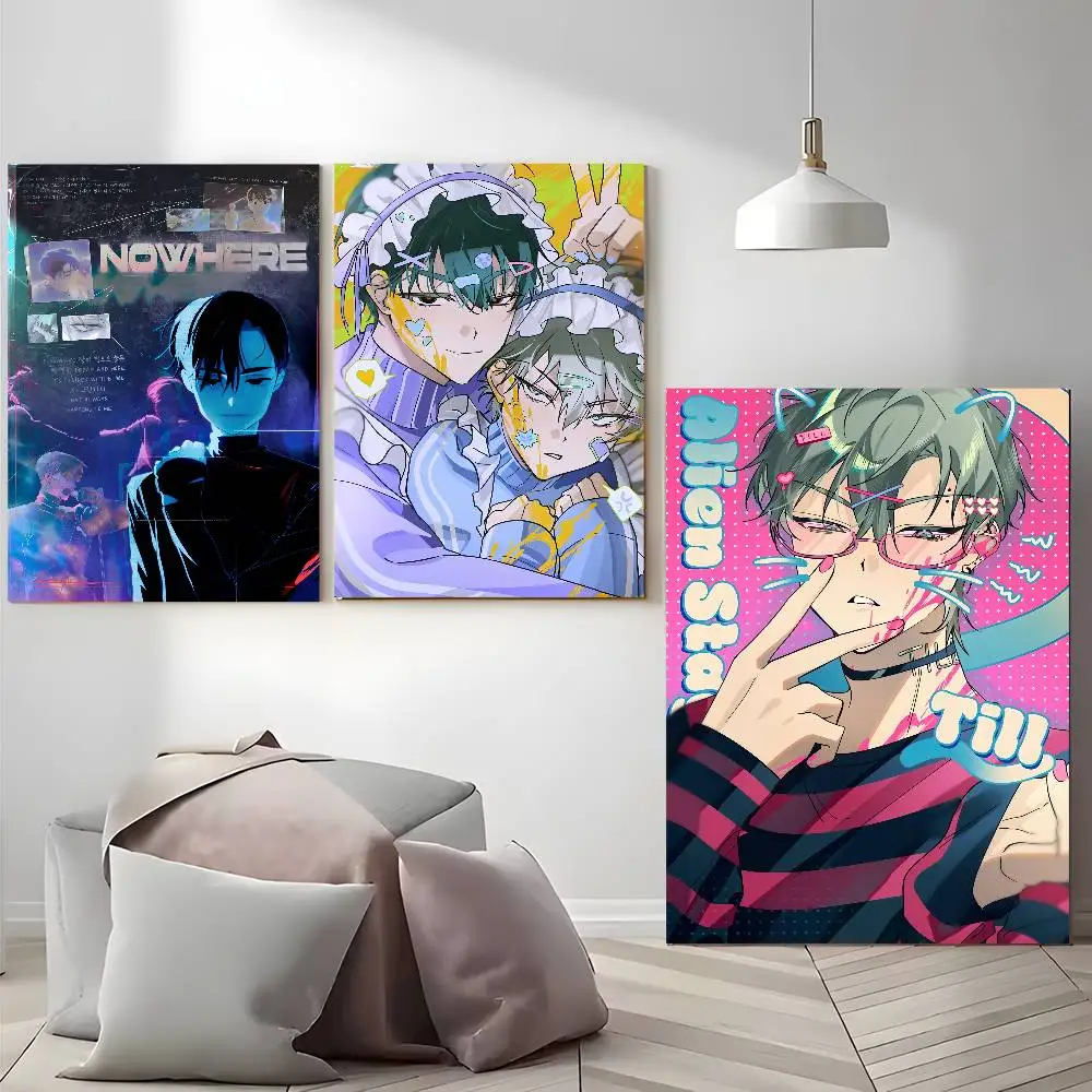 الغريبة المرحلة لوكا المشارك ذاتية اللصق الفن ملصق مضاد للمياه مقهى النوم غرفة جدار ديكور