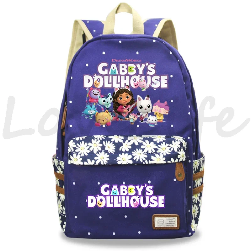 Gabby's Dollhouse mochila para adolescentes, niños y niñas, mochilas escolares de lona para estudiantes universitarios, mochila escolar de dibujos animados