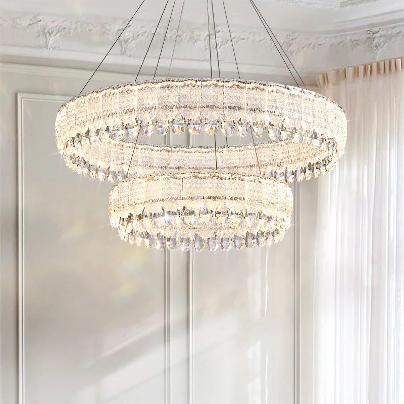 

French Cream Wind Crystal Lamp Dining Chandelier Light Luxury Advanced Sense 2025 New Atmospheric Lamps Living Room Lights
