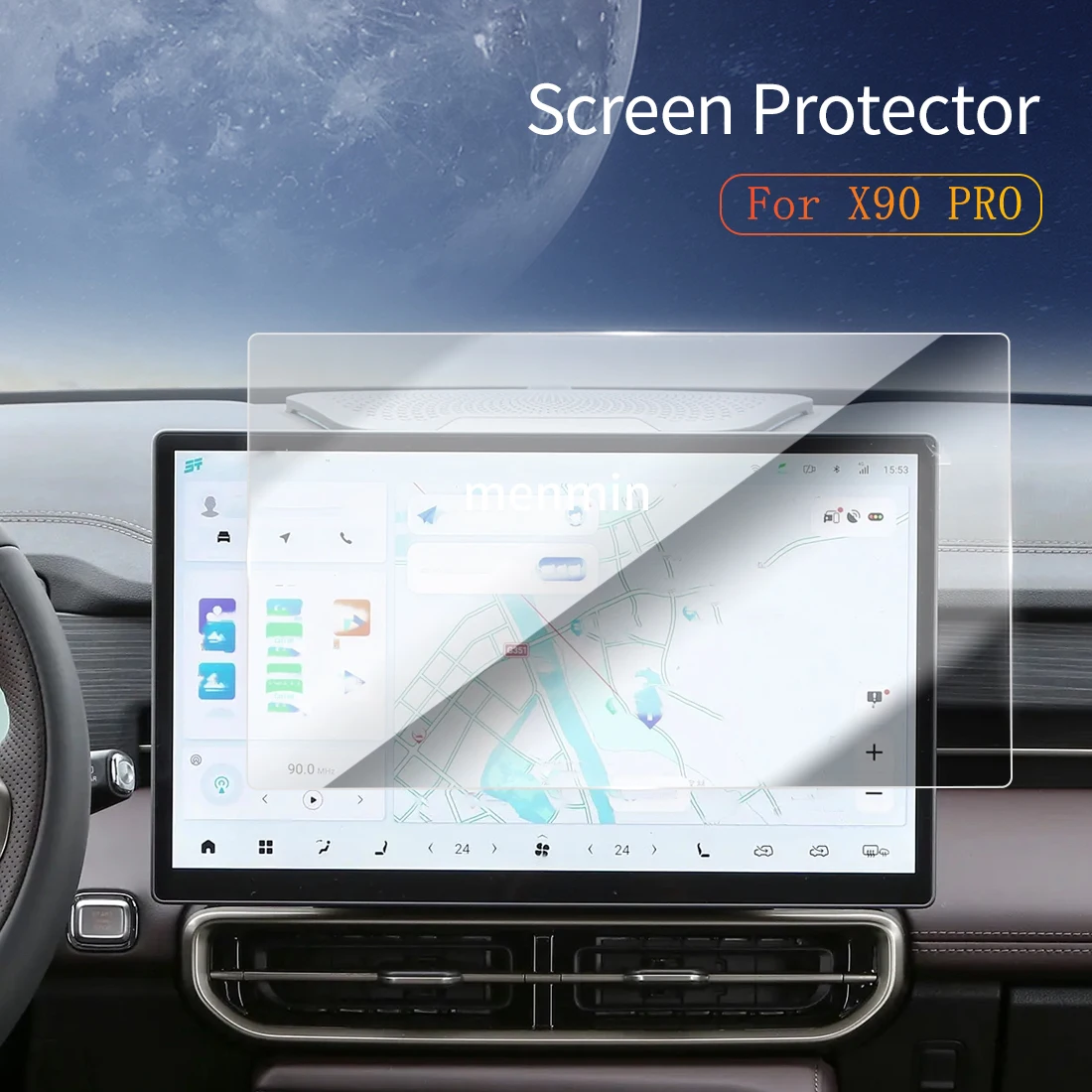 

Car Stickers Dash Carplay Mirror Screen Protector Display Tempered Glass Protective Film Vehicle For24 JIETU X90 PRO