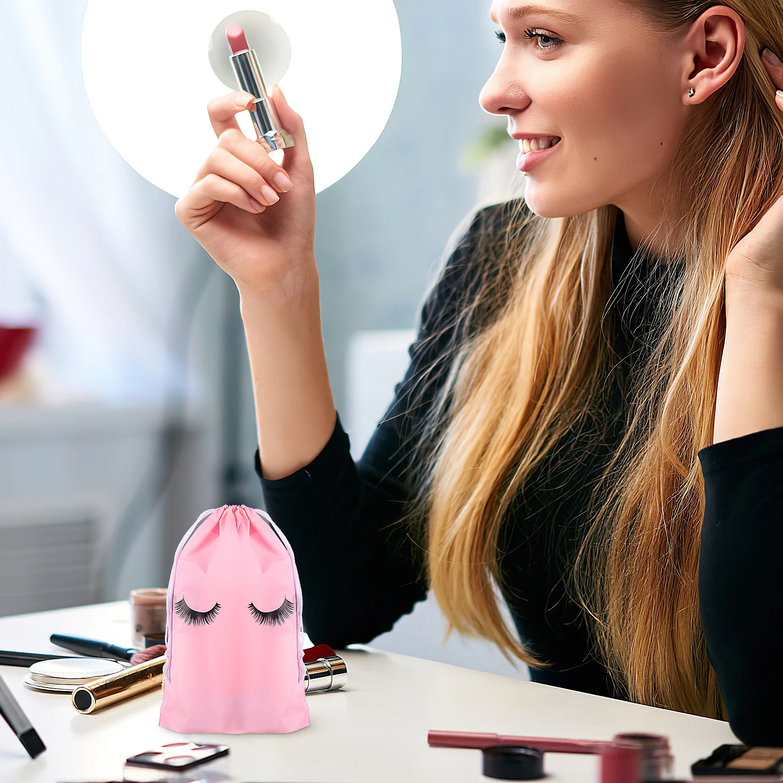 

50pcs Makeup Storage Bag Travel Organizer Drawstring Bags Waterproof Toiletry Bag Portable Personal