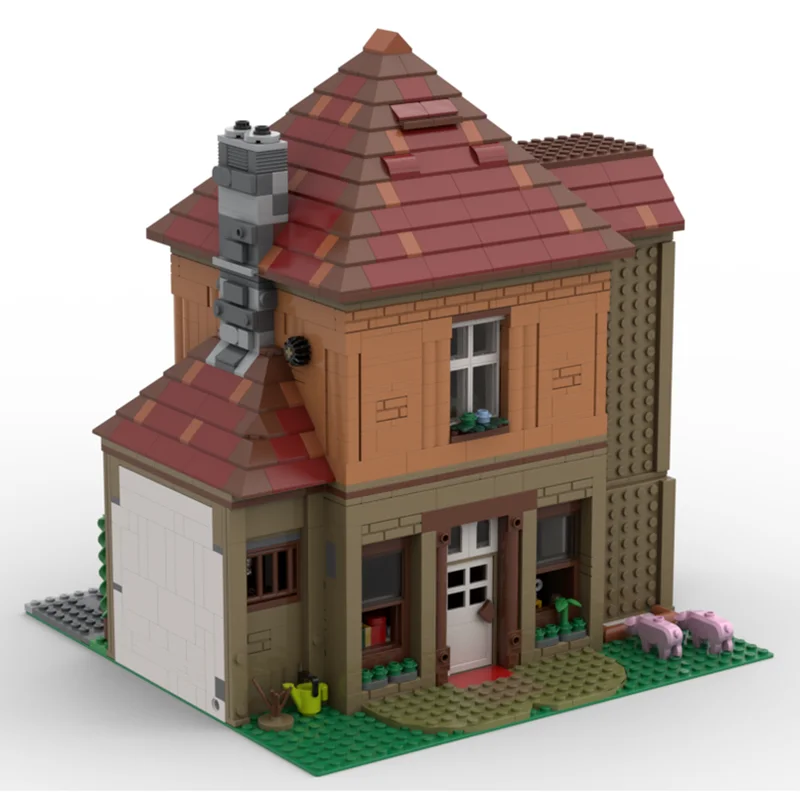 مدينة شارع عرض Moc اللبنات البحر الأبيض المتوسط عطلة البيت التكنولوجيا الطوب DIY الجمعية لعبة البناء هدايا العيد #4