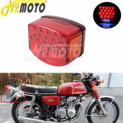 12V Red LED Motorcycle Taillight License Plate Light Tail Brake Stop Lamp Reflector Indicators for Minsk 125 cc Carpathians 50cc