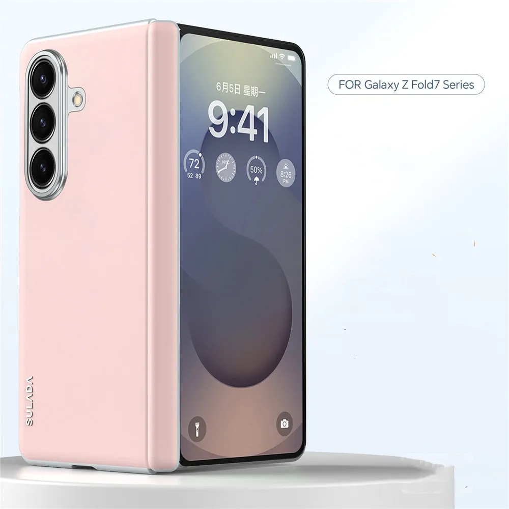 

Магнитный чехол премиум-класса из жидкой кожи для Samsung Galaxy Z Fold7, защитная задняя крышка с петлями