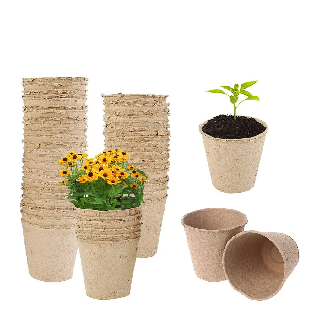 10/20/30Pcs 6/8cm Plant Grow Pot Paper Nursery Cup Starters Garden Flower Pots Herb Vegs Kit Biodegradable Gardening Supplies