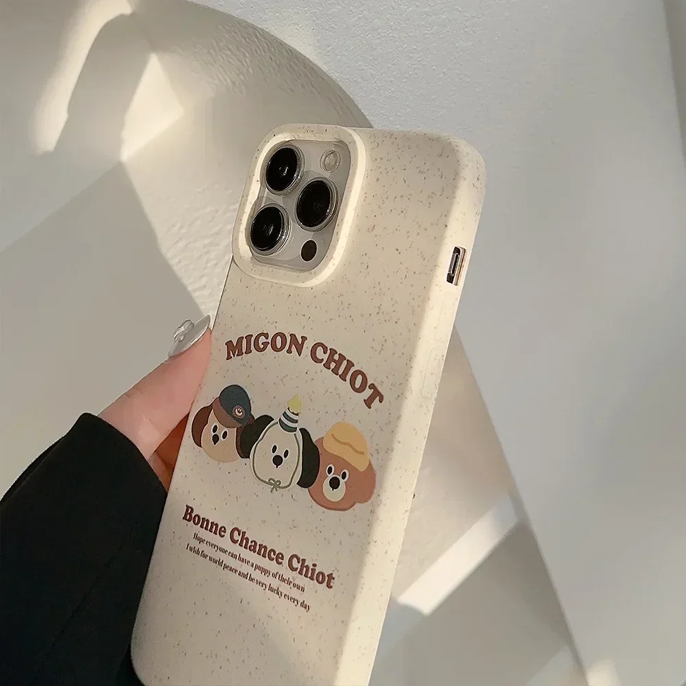 Capa de telefone de três cachorros pequenos, capa à prova de choque para iPhone 15, 14, 12, 13, 11 Pro Max, Mini, Plus, X, XR, bonito