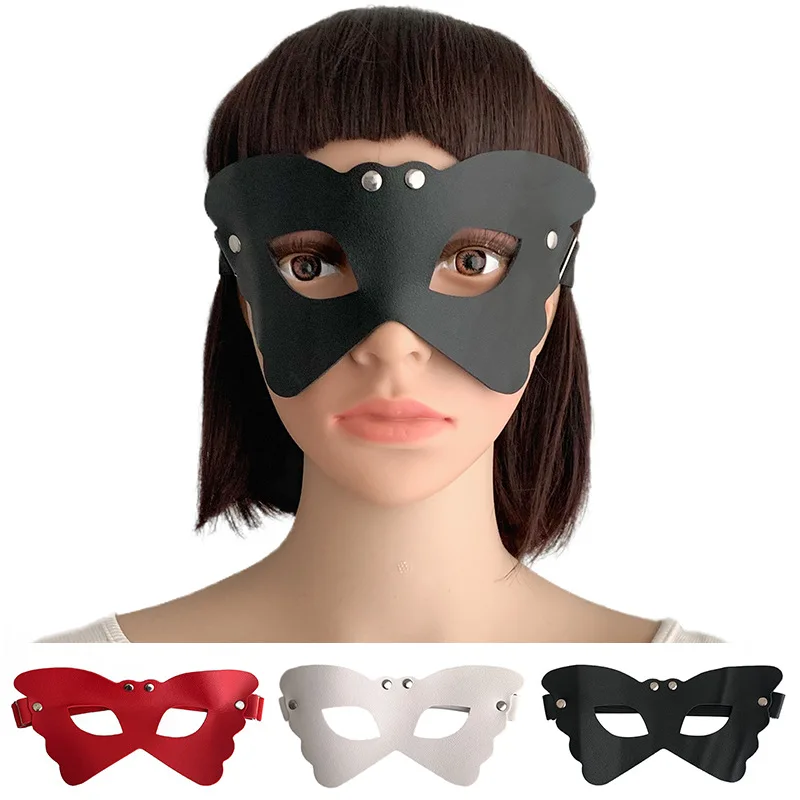 

Women Sexy Mask Punk Female Party Cat Face Eye Mask Half Face Adult Lineup Masks Leather Butterfly Mask Cosplay Costume Props