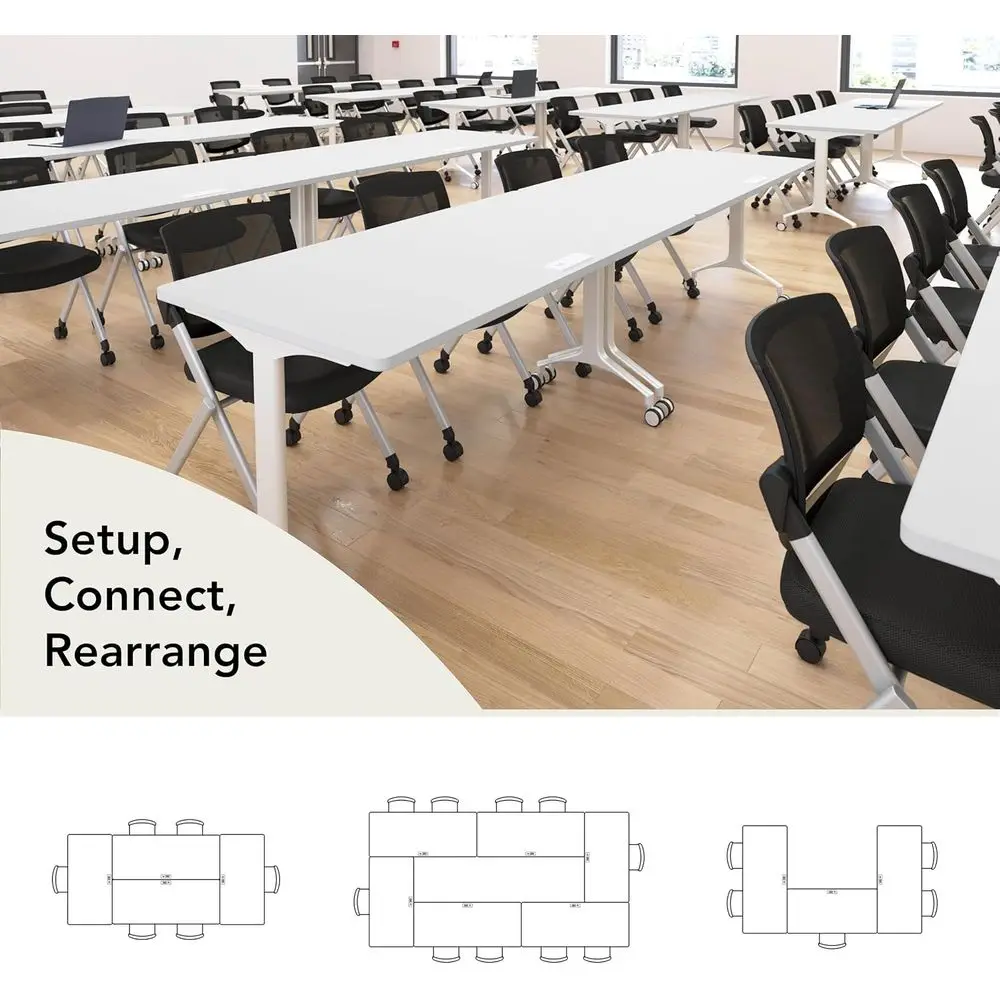 60-inch Rectangle Modular Office Conference Table, Synergy Collection, White