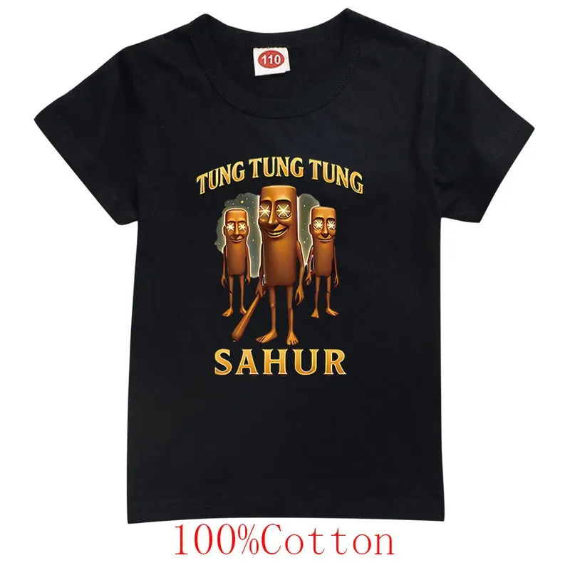 أطفال تونغ تونغ الصحور الملابس Tralalero Tralala الصيف الفتيان القطن تي شيرت Fastion Bby الفتيات قصيرة الأكمام ملابس خارجية الأطفال بلايز