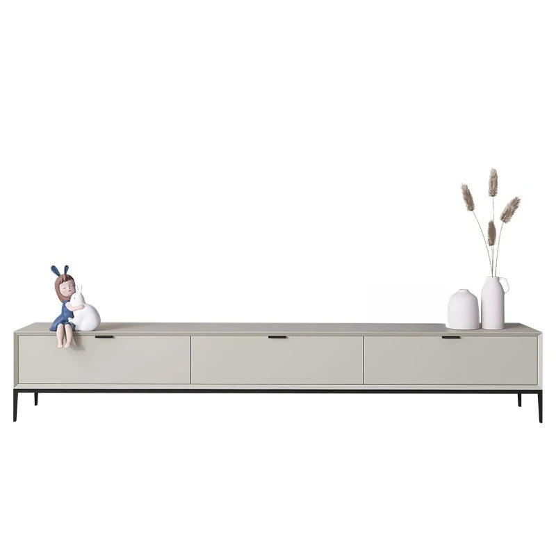 

Italian minimalist TV cabinet coffee table combination modern minimalist living room small apartment video cream wind
