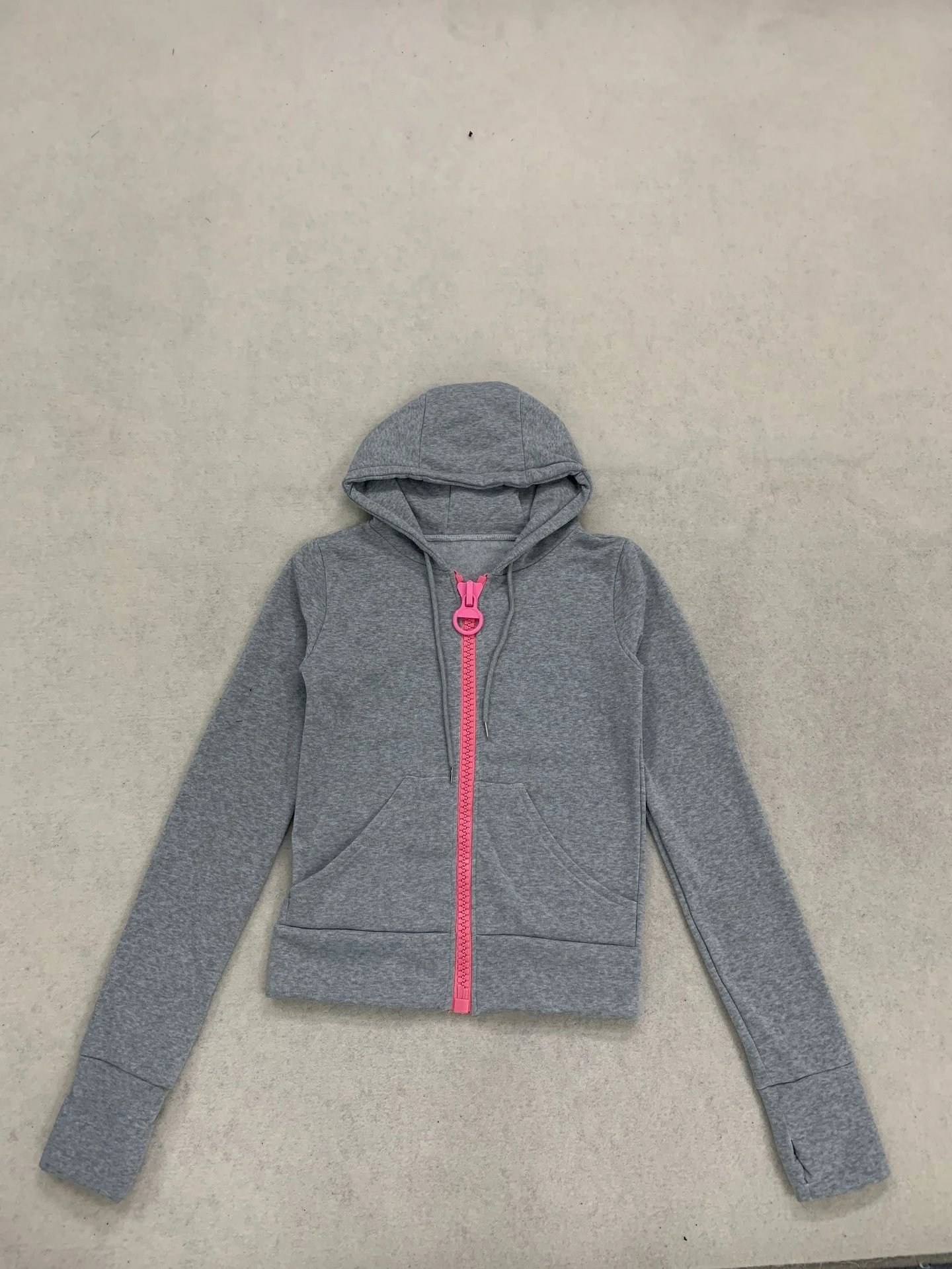 Y2K Großer Reißverschluss Farbblock-Slim-Fit Hoodie Lässiger Einfarbiger INS Street Trend Top Großhandel Personalisiert – Detail 6