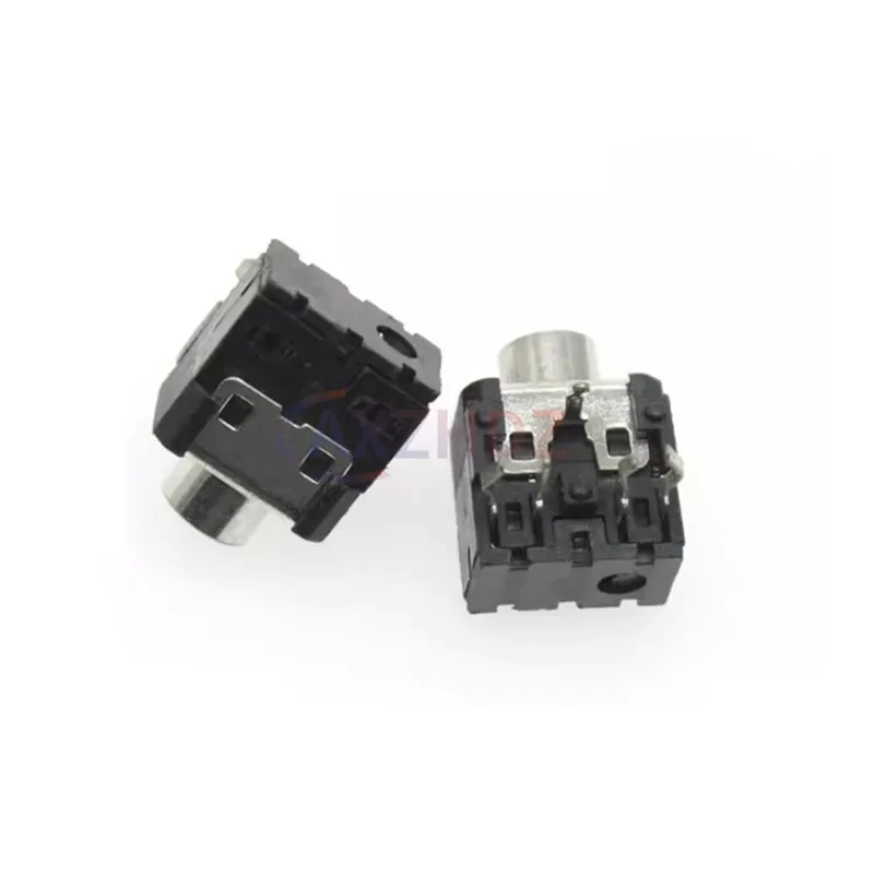 10PCS PJ306 3.5mm Female 5 Pin Audio Connector With Nut DIP Stereo Headphone Jack PJ-306 Audio Socket Dual-channel