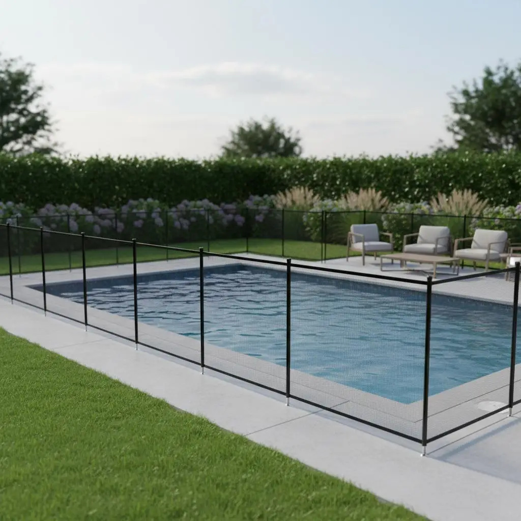 

Защитное ограждение для бассейна 4 x 96 футов для встраиваемых бассейнов на заднем дворе, защита детей, безопасность для дома, съемная сетчатая конструкция, DIY