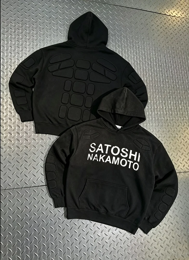 26FW SATOSHI NAKAMOTO Embossed Pattern Embroidery Tortoiseshell Retro Women Men Hoodies Hipop Oversized Men Casual Hoodie