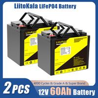 2PCS LiitoKala 12V/12.8v 50AH 60AH lifepo4 battery with 50A BMS For 12V battery RV Xenon light Solar energy storage Inverter