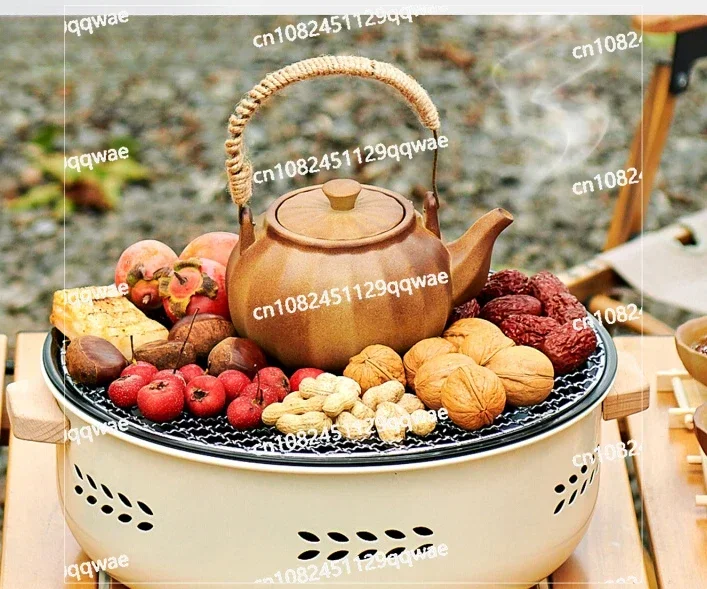 Primitive enclosed tea making stove, oven set, indoor household barbecue grill, winter outdoor brazier