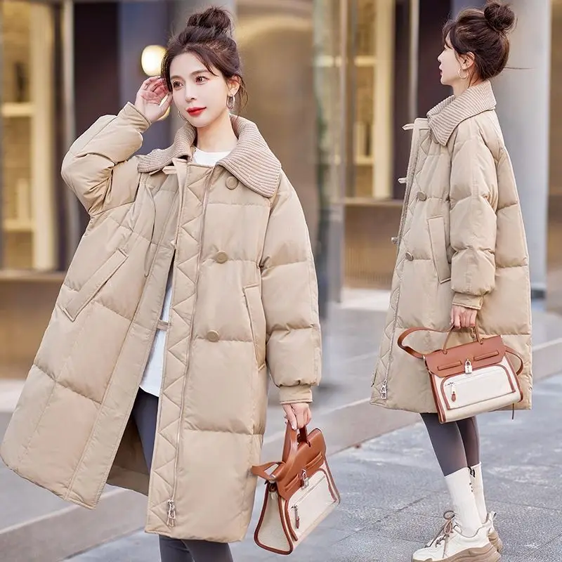 2025 New Winter Coat Women Parkas Warm Casual Parka Jacket Long Jackets Lining Thick Black Khaki Snow Clothes Outwear Female