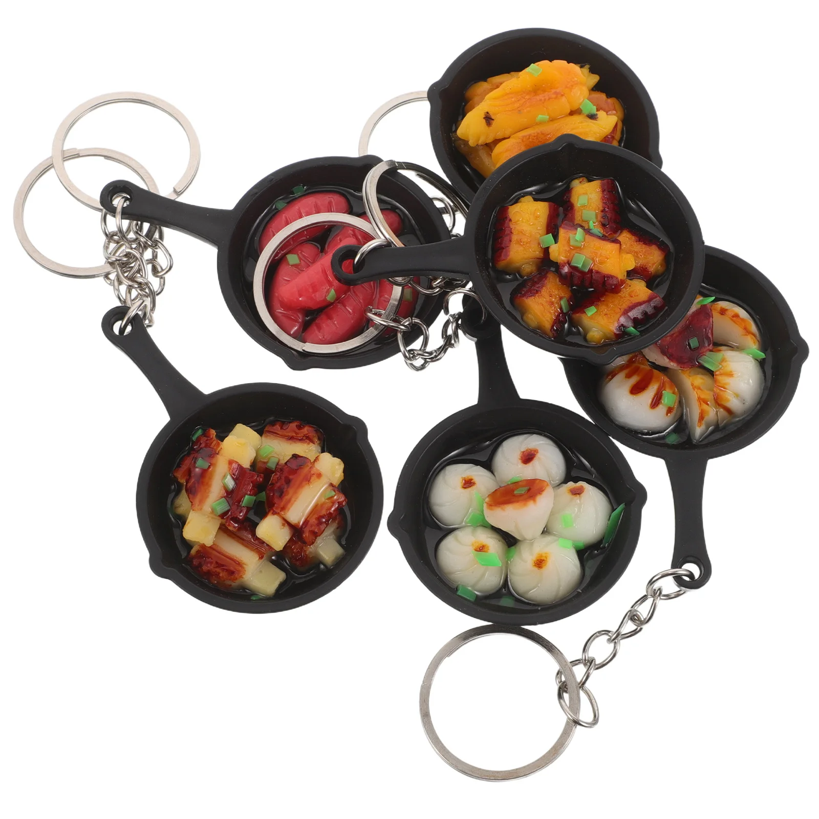 6 قطعة مقلاة المفاتيح قلادة صغيرة الغذاء سحر حقيبة معلقة حلية حقائب اليد حزب صالح تنوعا خفيفة الوزن #3