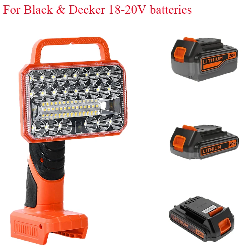 

Portable Cordless LED WorkLight with USB for Makita/DeWalt/Milwaukee/Bosch/Black&Decker/Craftsman/Ryobi 18/20V Lithium Batteries