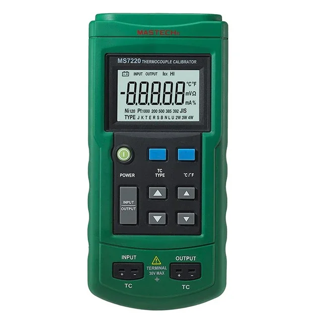 Mastech ms7220 digital portátil simulador de termopar calibrador medidor testador operado com 8 tipos de termopares