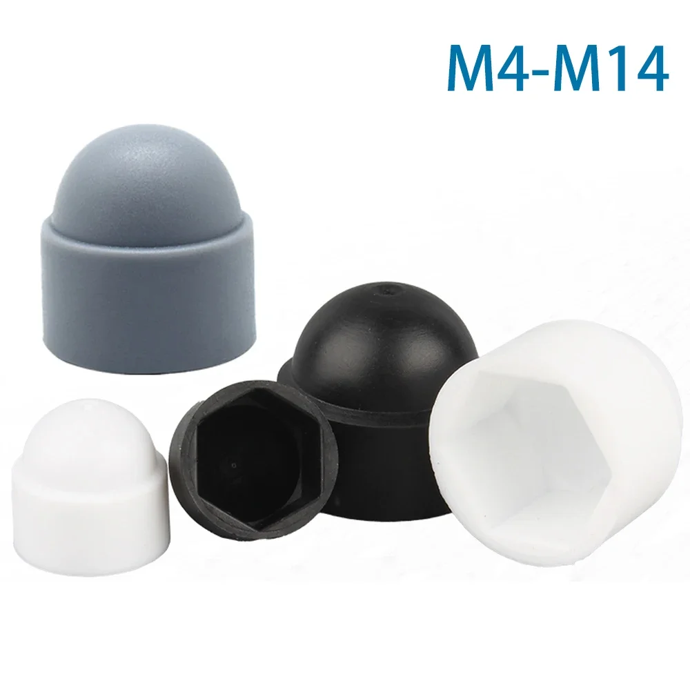 10-30Pcs M4 M5 M6 M8 M10 M12 M14 Hex Nut Caps PE Plastic Hexagon Caps for Bolts Protect Nuts for Car Wheels Exterior Decoration