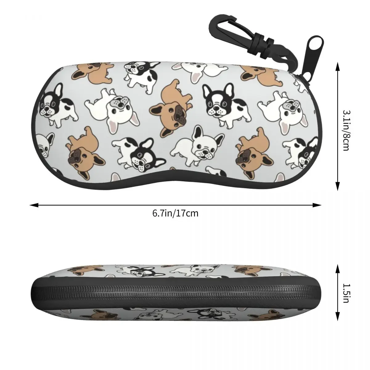 Frenchie French Bulldog Shell Eyeglasses Protector Cases Fashion Sunglass Case Dogs Lover Glasses Pouch