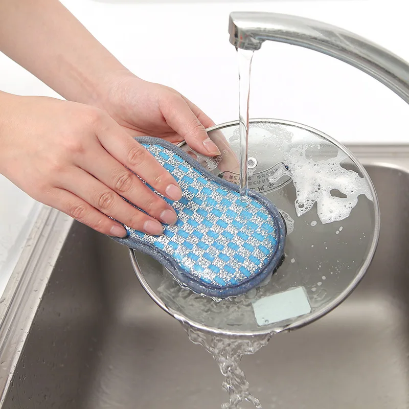 Kitchen Cleaning Sponge Double Sided Sponge Scrubber Sponges For Dishwashing Scouring Pad Dish Cloth Kitchen Cleaning Tools